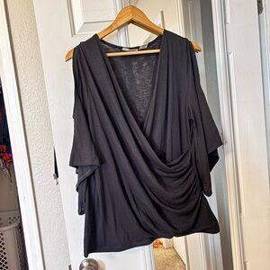 Faux wrap plus size women’s top
